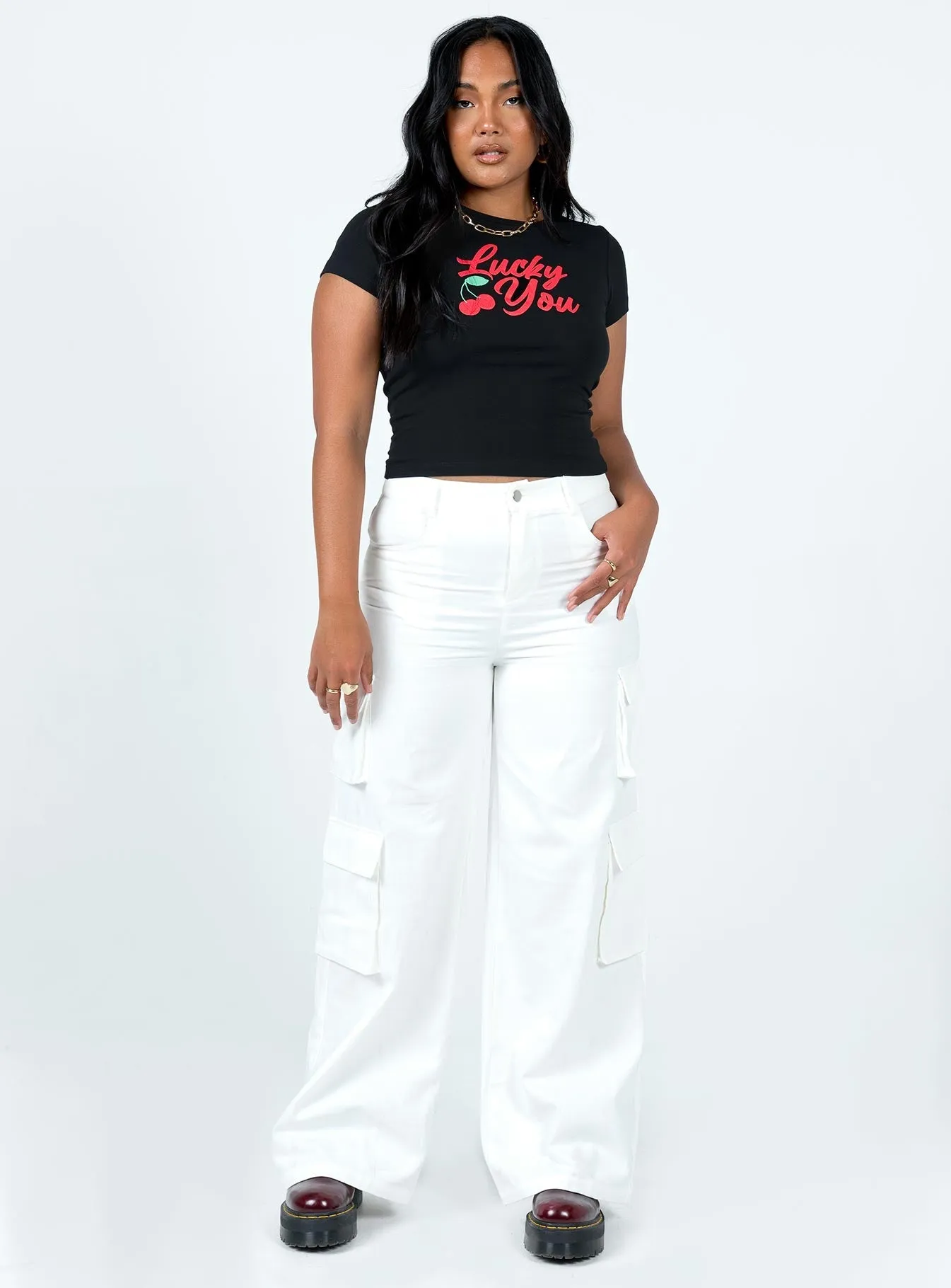 Alexis Cargo Pants White