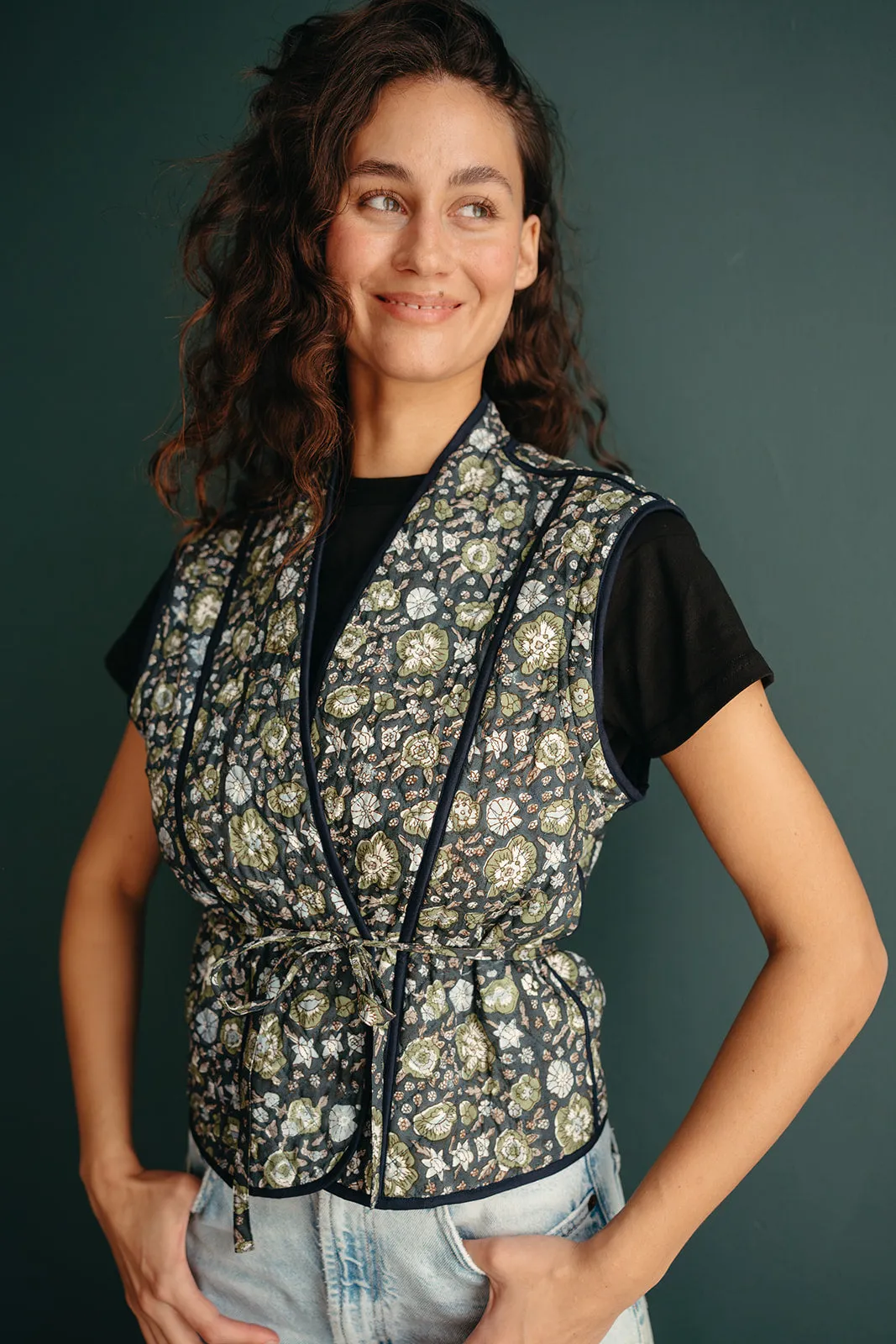 Annika Quilted Block Printed Jacket