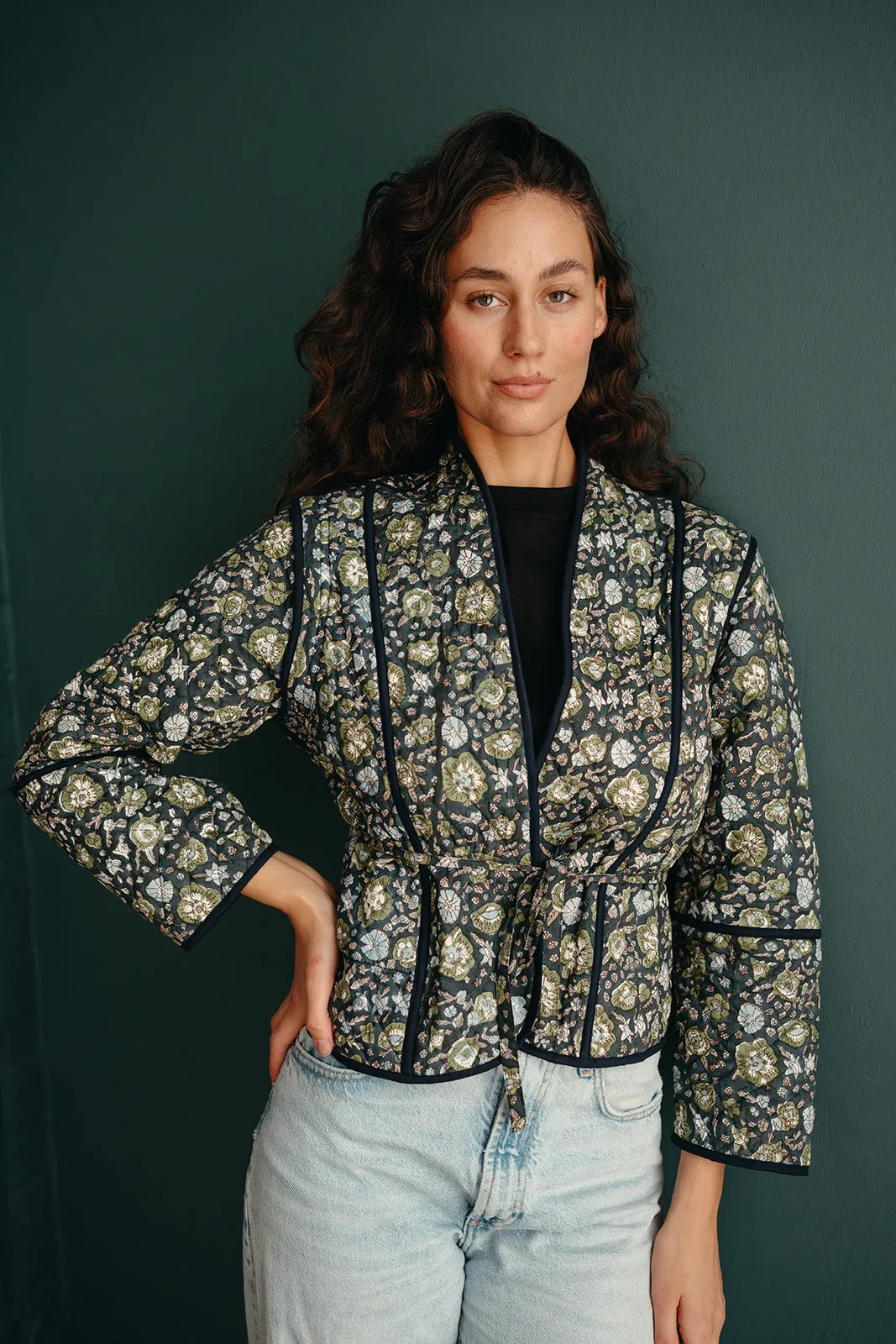 Annika Quilted Block Printed Jacket