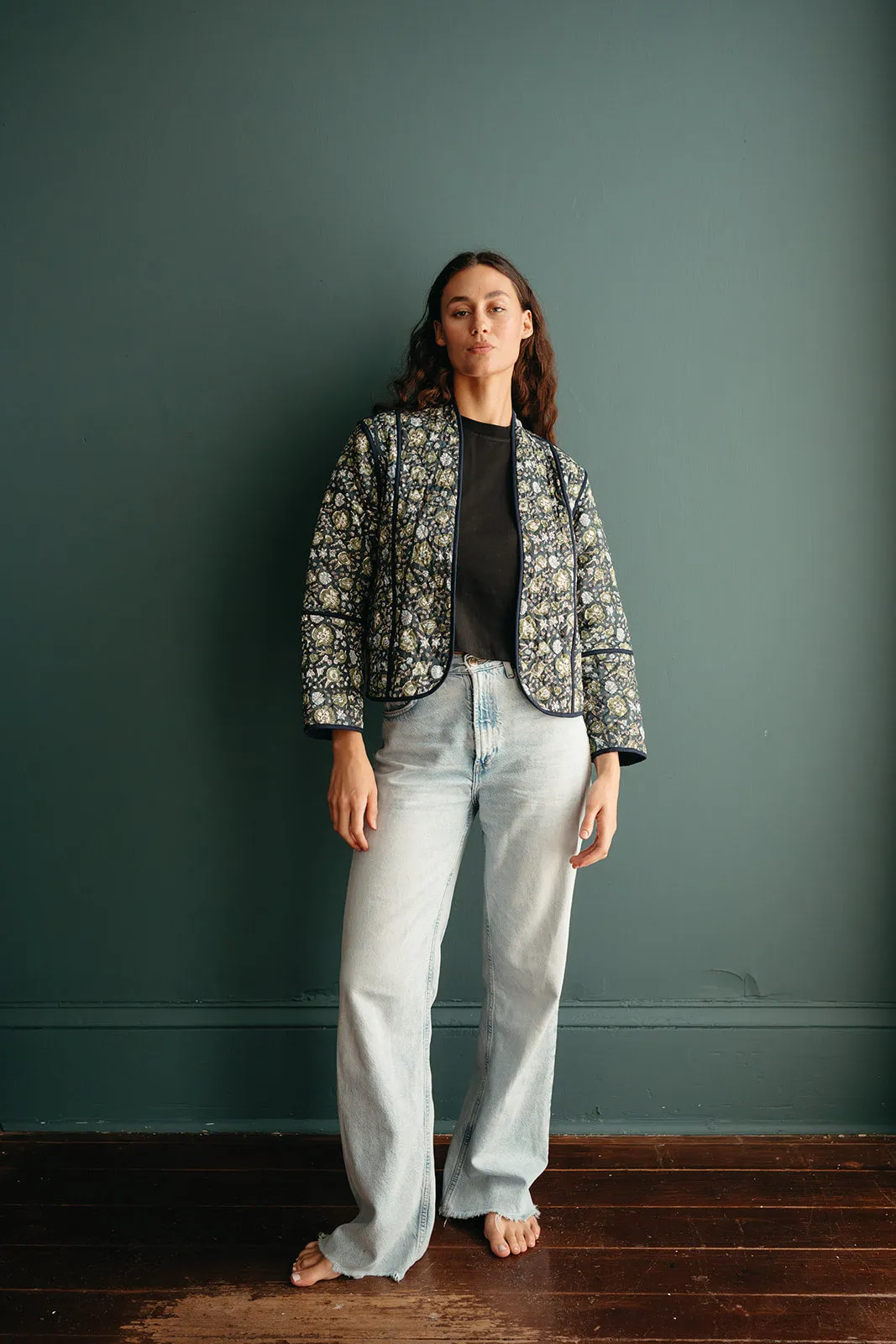 Annika Quilted Block Printed Jacket