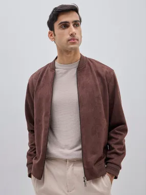 Ascot Brown Faux-Suede Relaxed-Fit Jacket