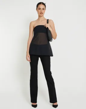 Bilancia Bandeau Mesh Top in Black