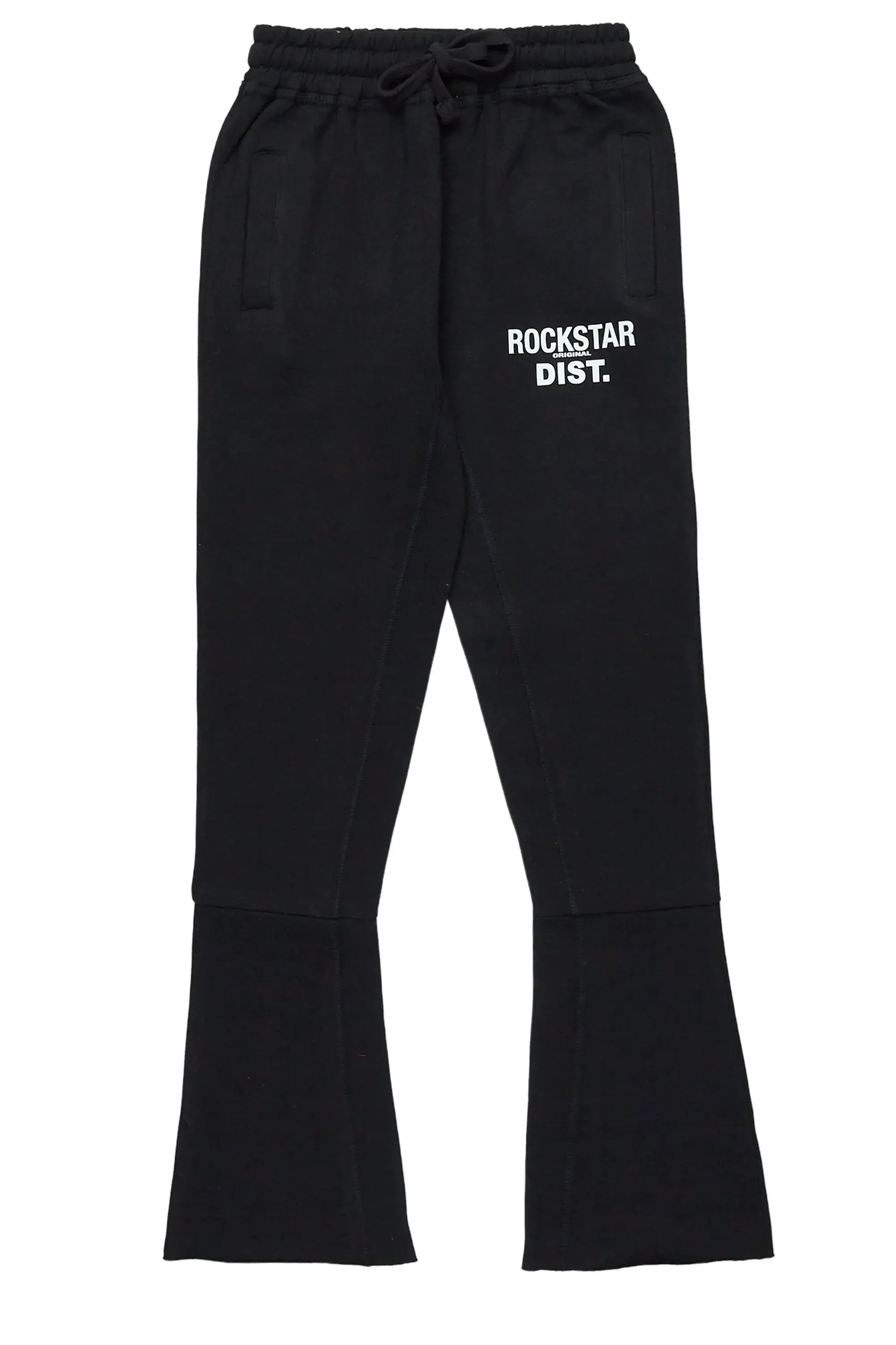 Boys Alpine Black Super Stacked Trackpant