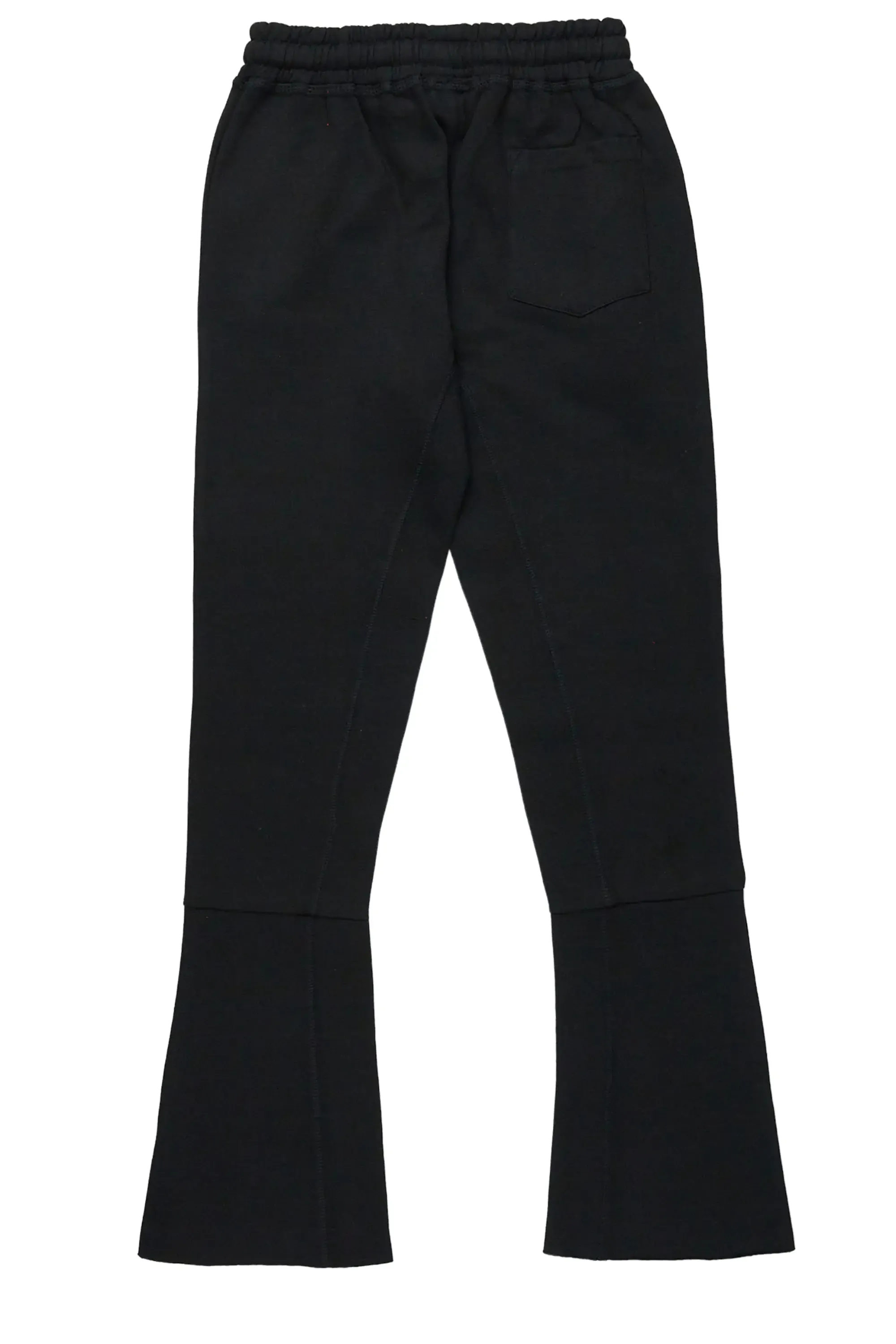 Boys Alpine Black Super Stacked Trackpant