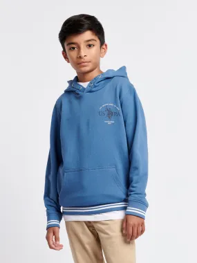 Boys Graphic Loop Back Hoodie in Blue Horizon