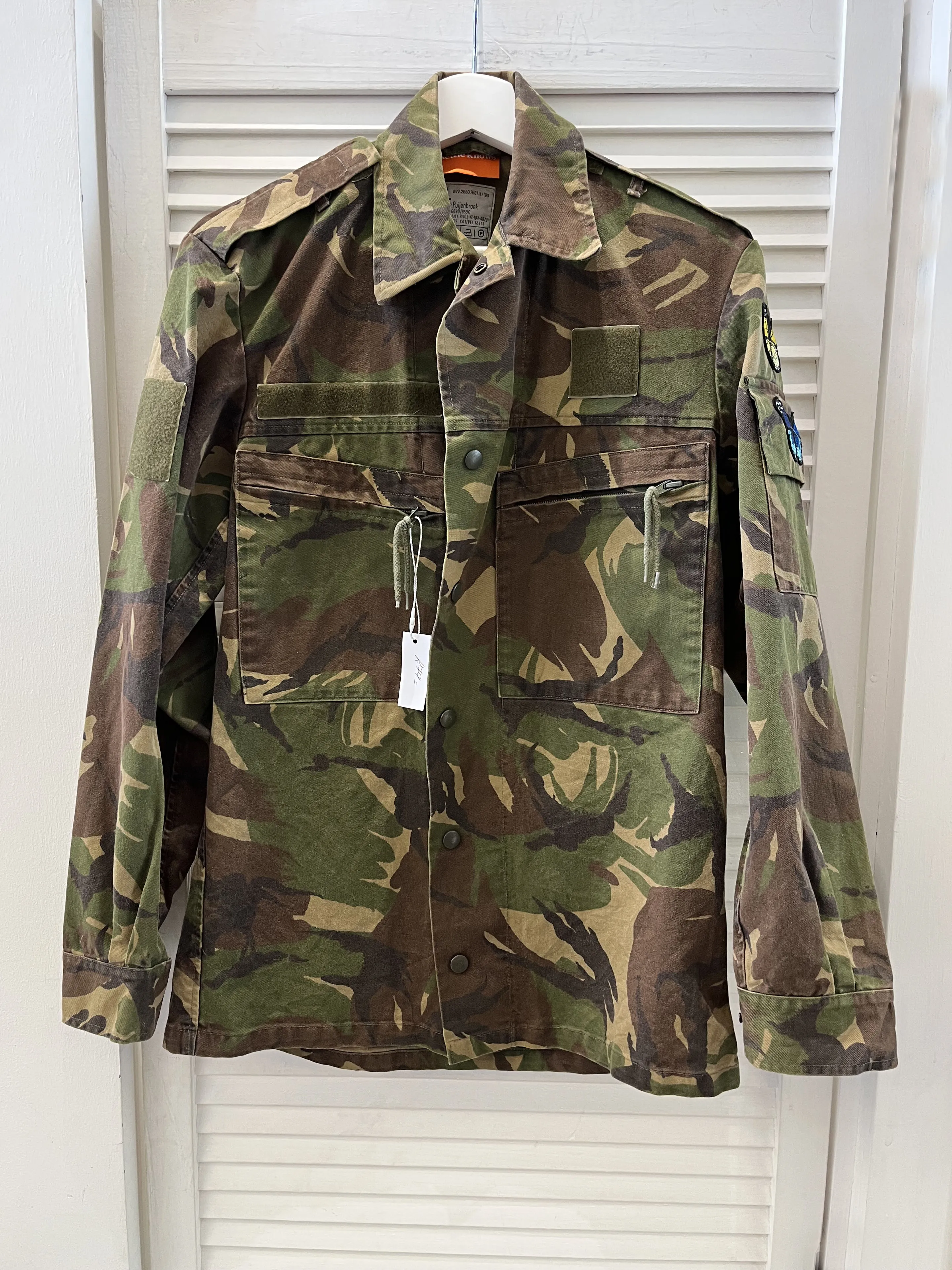 Camo sequin peace shirt jacket