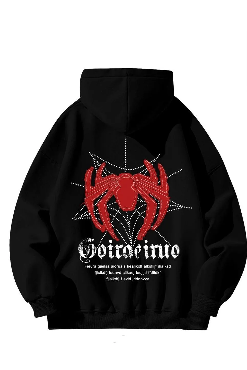 Chic unisex spider web pure cotton hooded sweatshirt