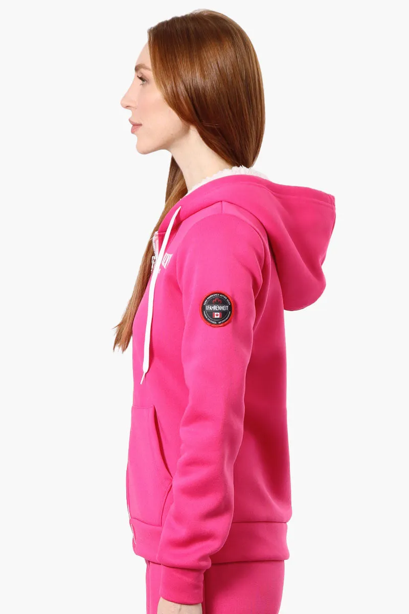 Fahrenheit Fleece Lined Brooklyn Print Hoodie - Pink