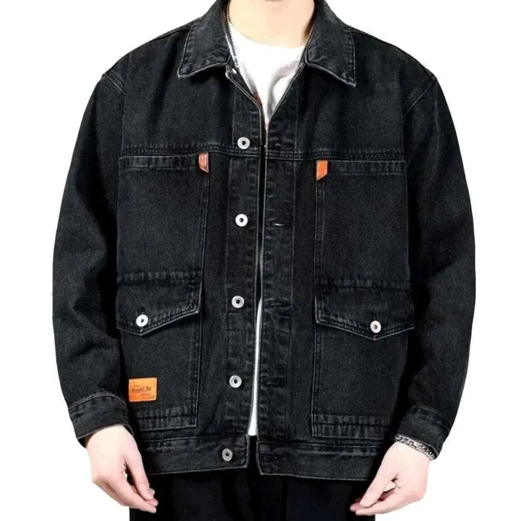 Fashion oversized jean jacket
 for men