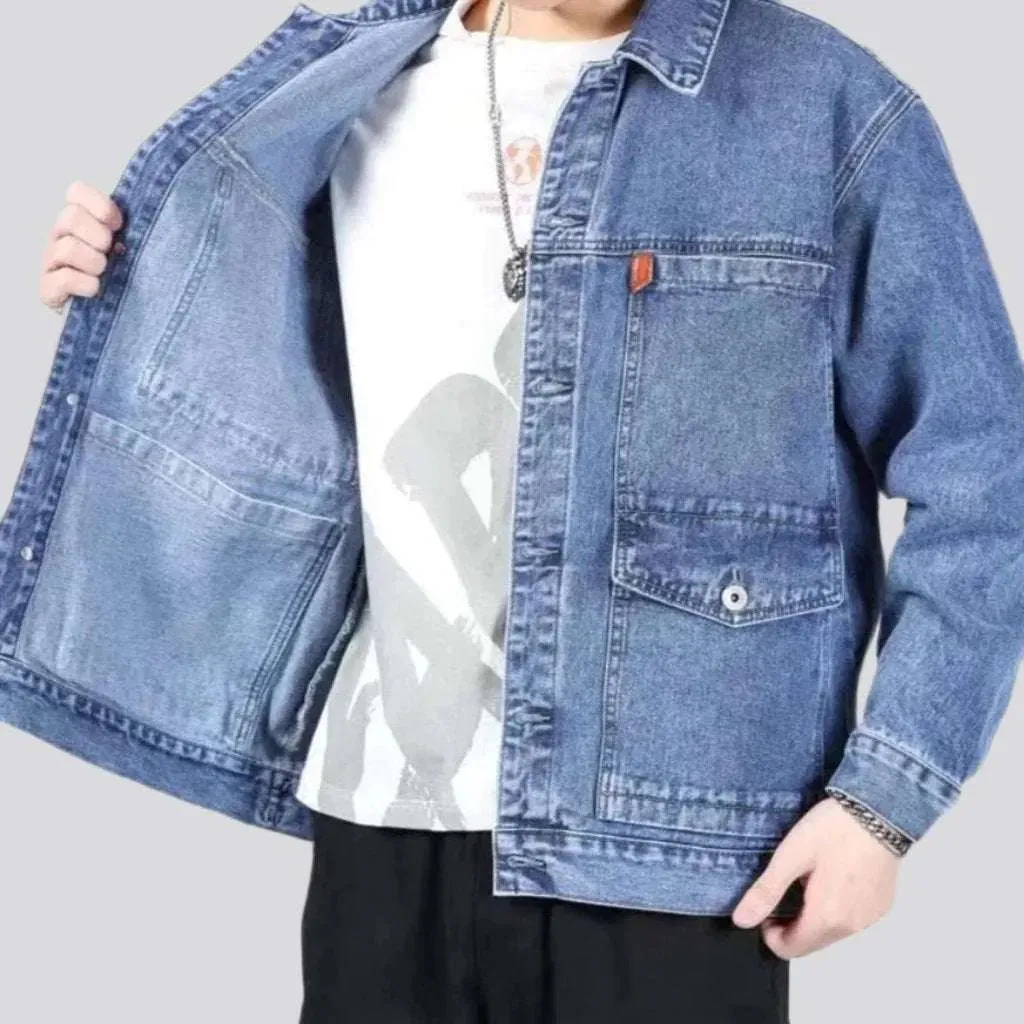 Fashion oversized jean jacket
 for men