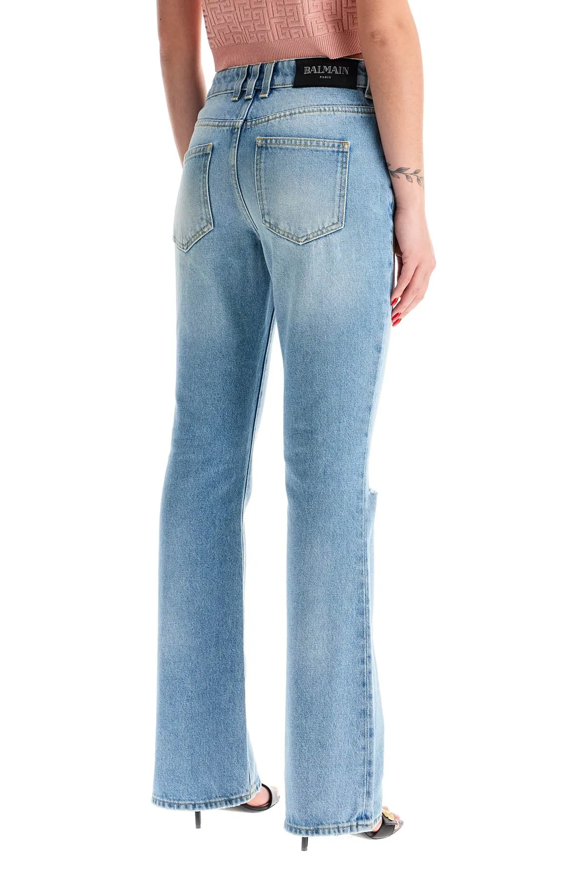 flare mid-rise jeans with