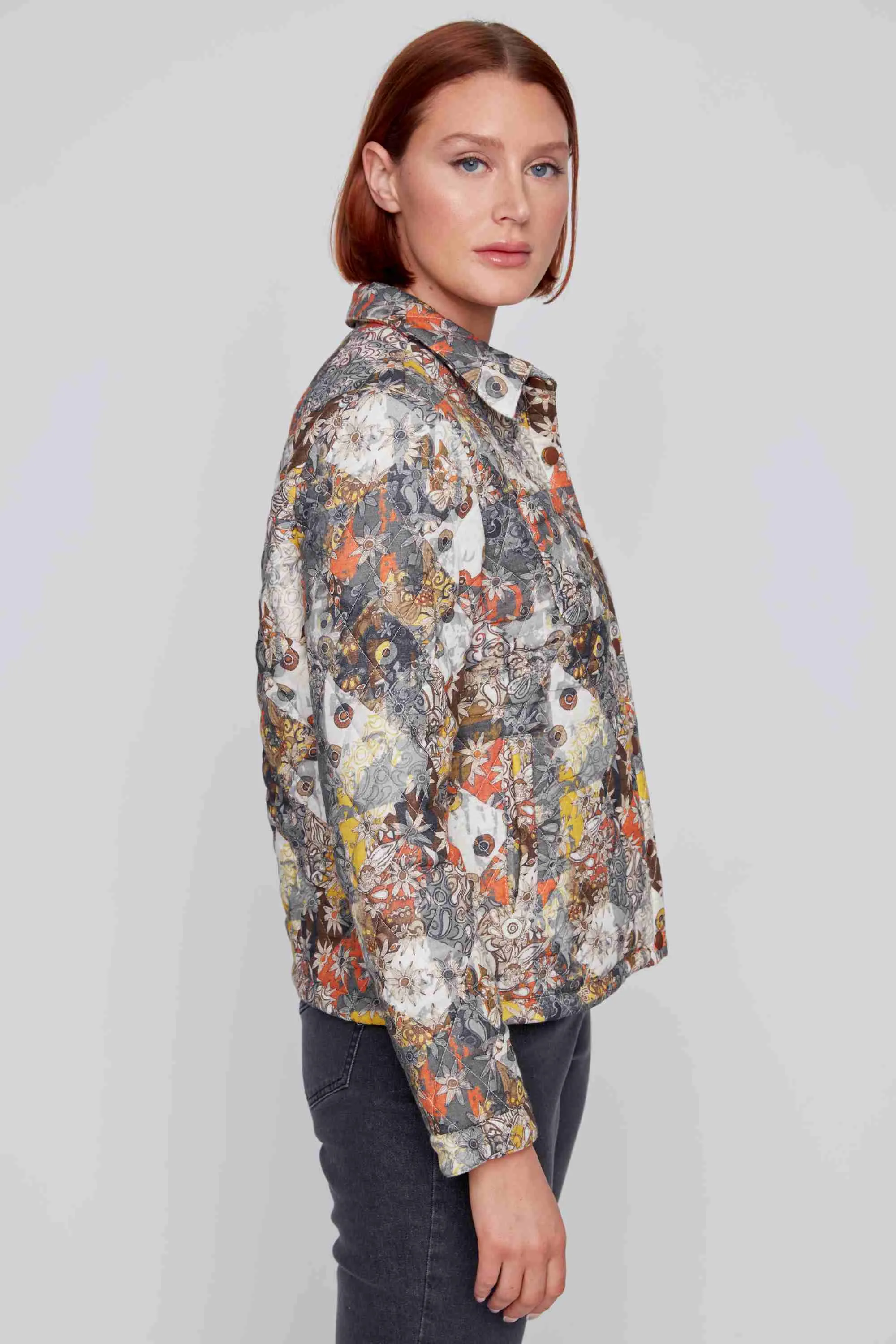 Floral Print Quilted Shacket