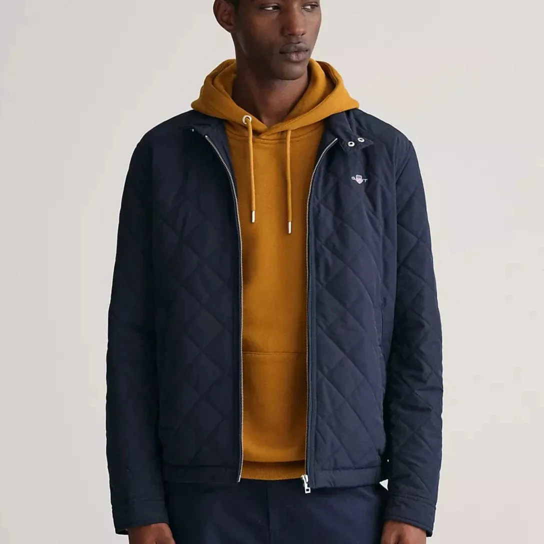 GANT Quilted Windcheater Jacket in Evening Blue