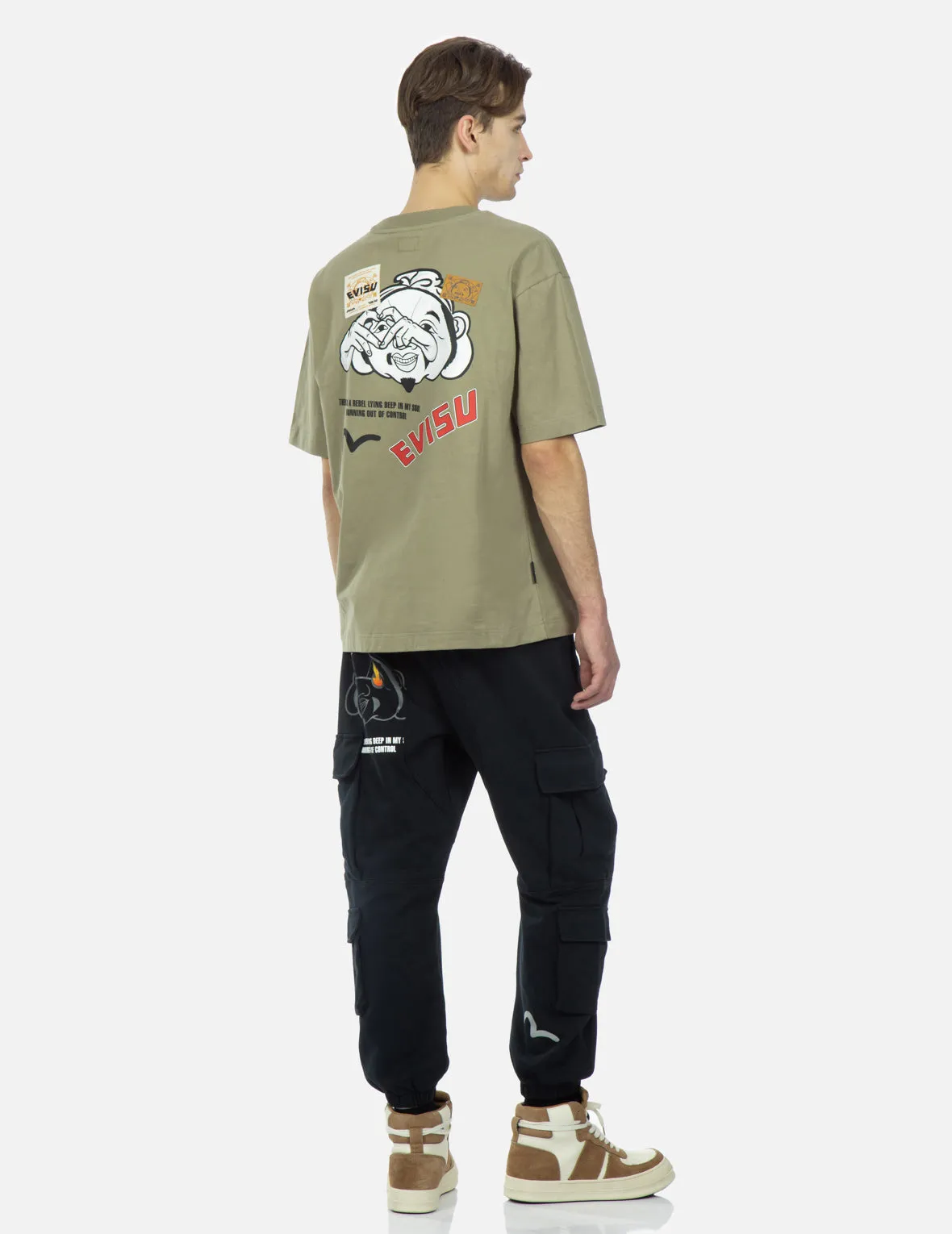 Godhead and Logo Print Cargo Pants