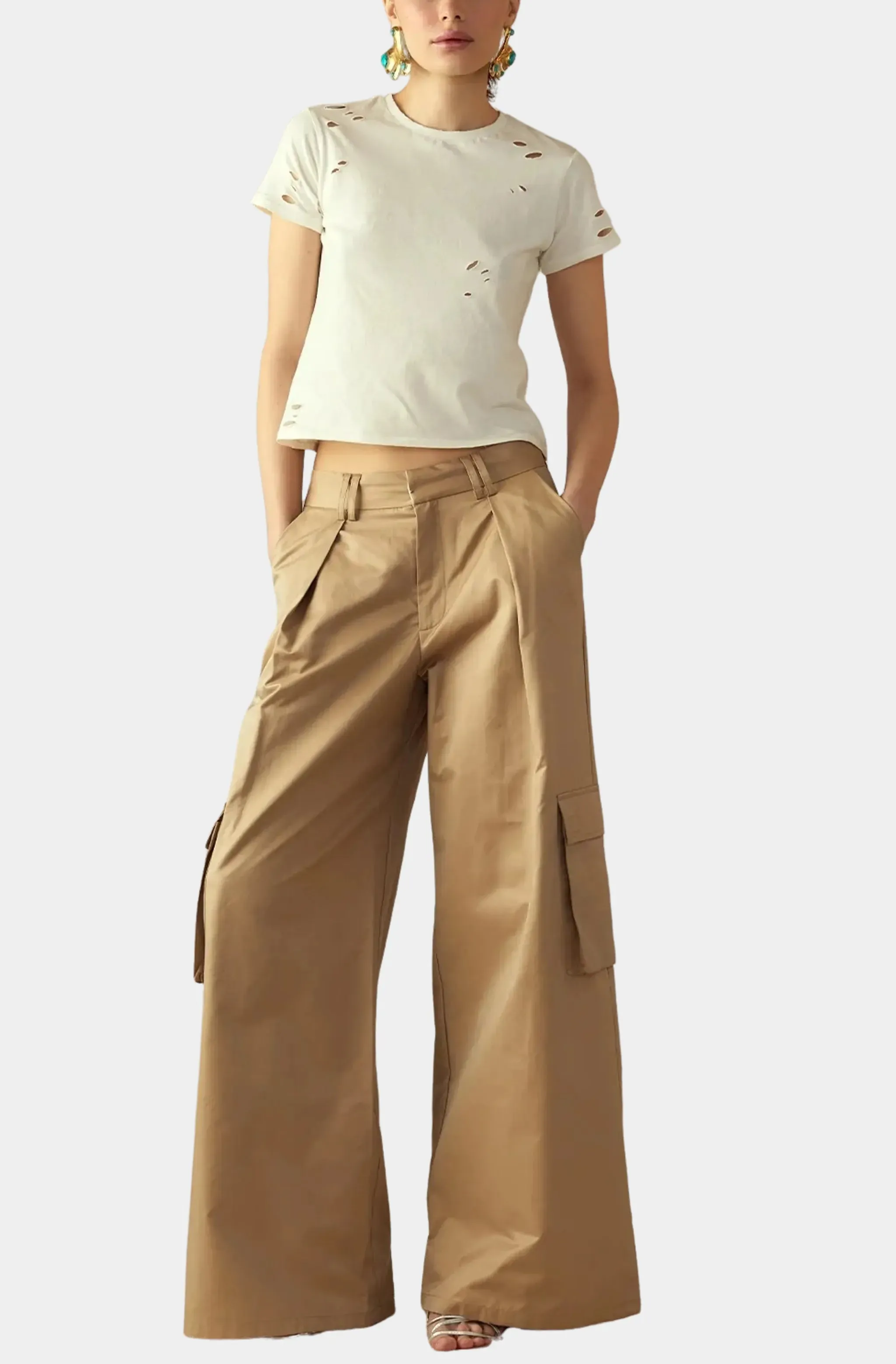 High-Waist Wide Leg Cargo Pants