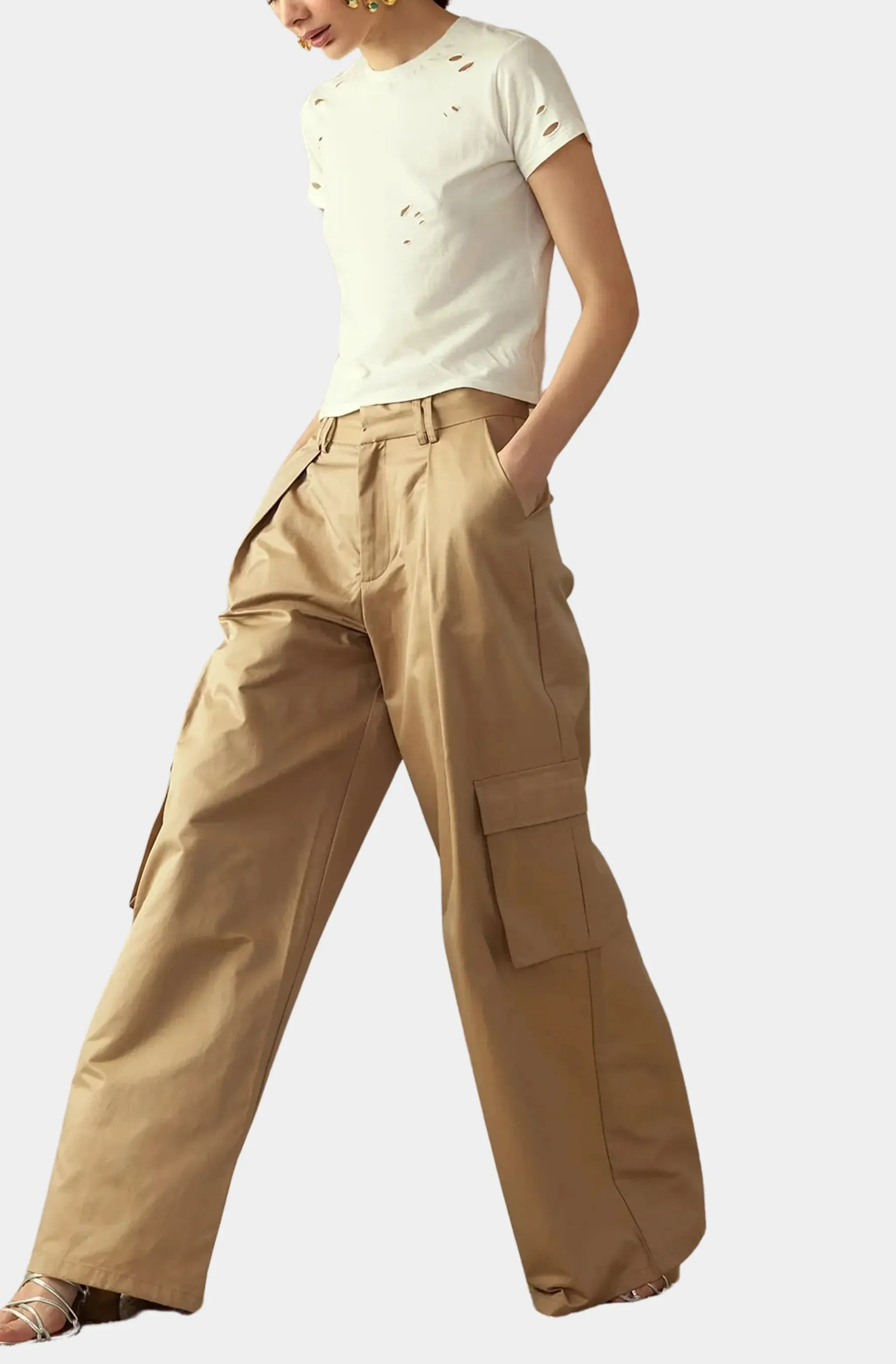 High-Waist Wide Leg Cargo Pants