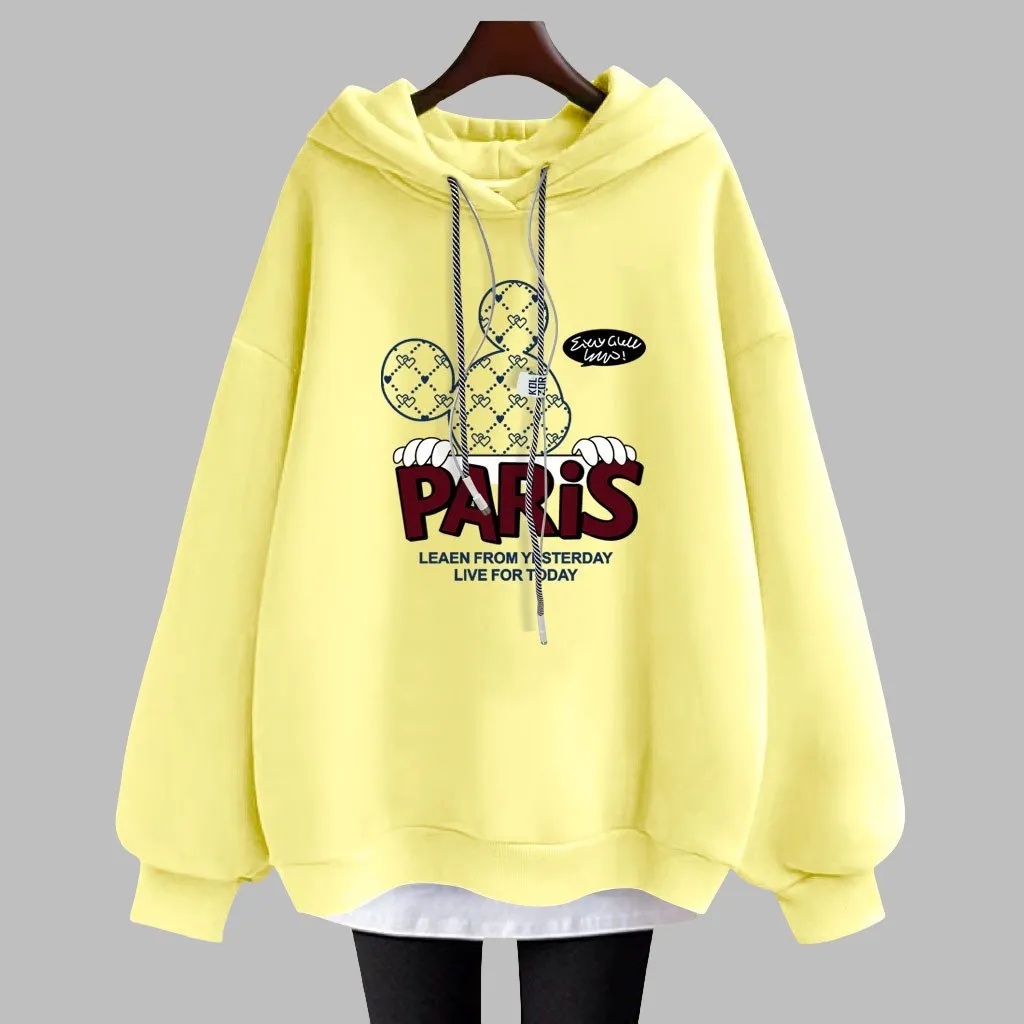 Hoodies cartoon letter mid-length jacket