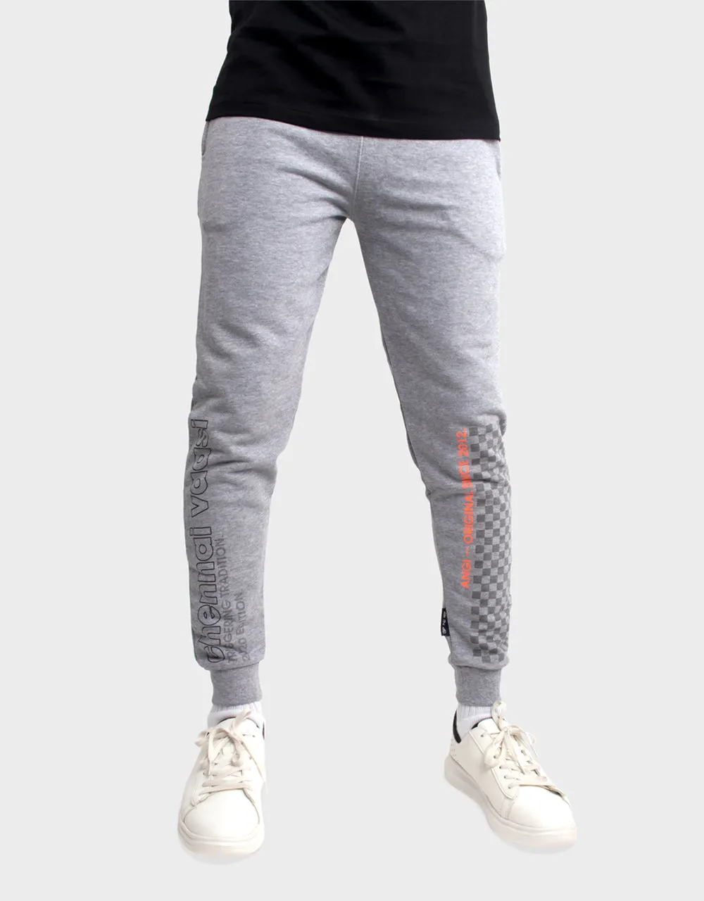 JOGGERS - CHENNAI VAASI CHEQUERED | GREY MELANGE