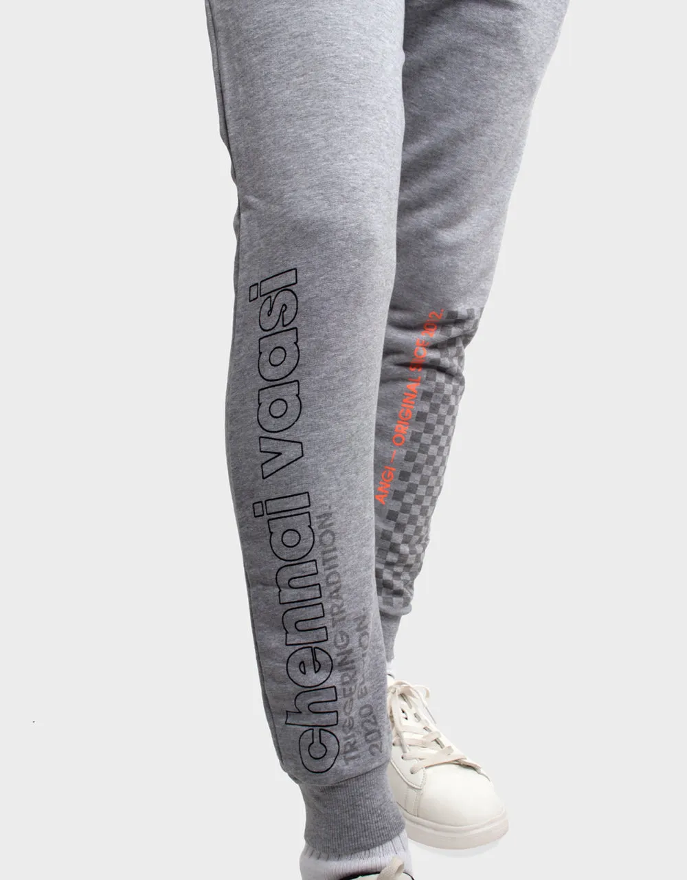 JOGGERS - CHENNAI VAASI CHEQUERED | GREY MELANGE