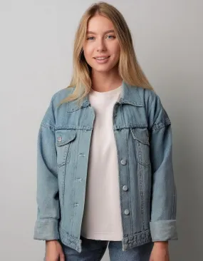 Light Wash Oversized Denim Jacket