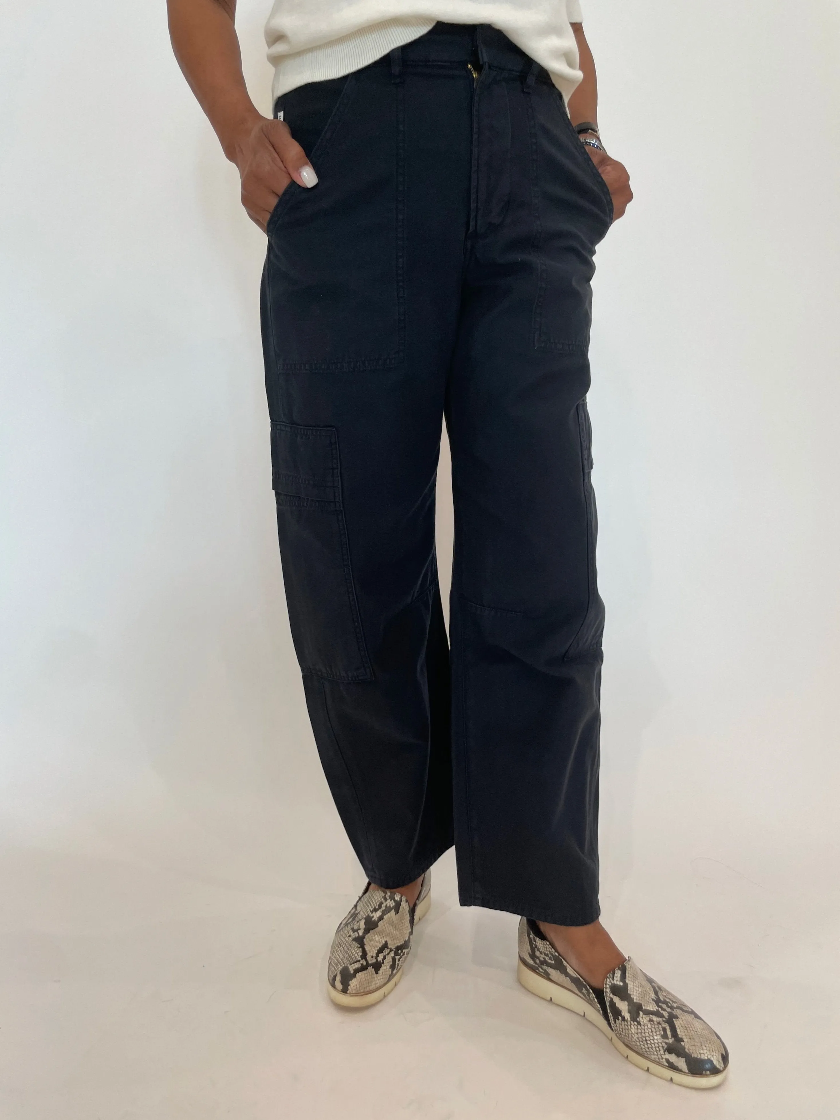 Marcelle Low Slung Easy Cargo Pants - True Navy