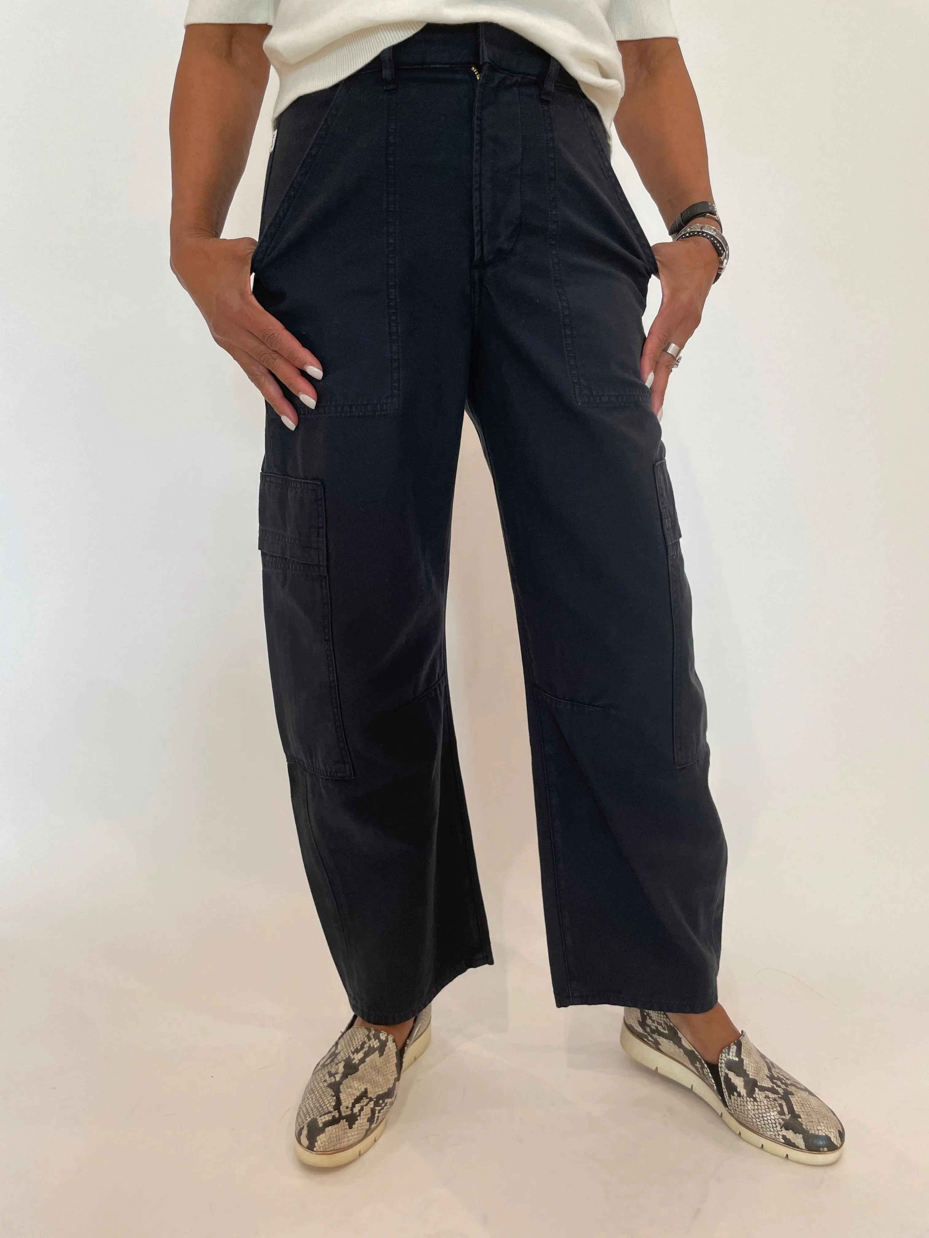 Marcelle Low Slung Easy Cargo Pants - True Navy