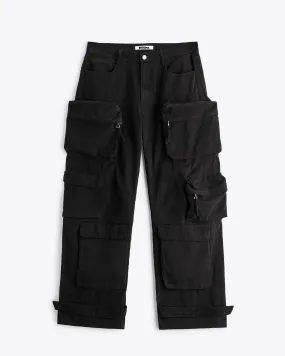 Men's Black Trouser With Utility Pockets Baggy pants