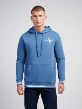 Mens Front & Back Graphic Hoodie in Blue Horizon