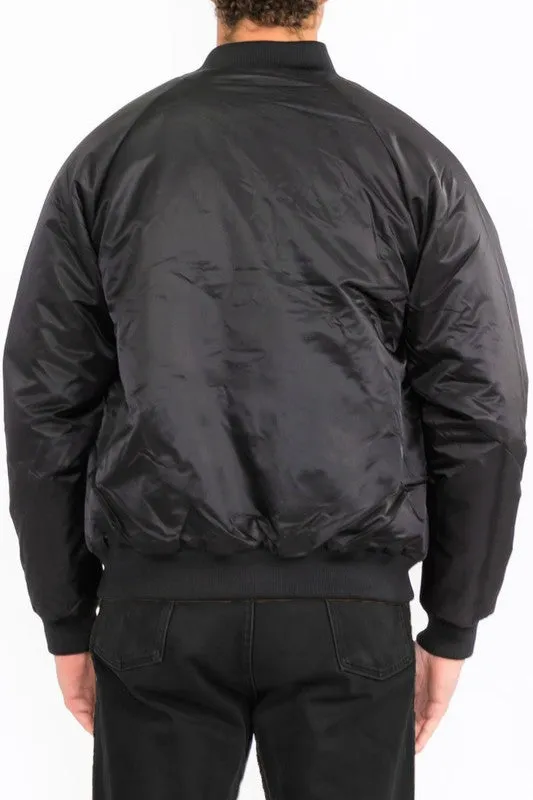 Mens Polyester Windbreaker Bomber Jacket