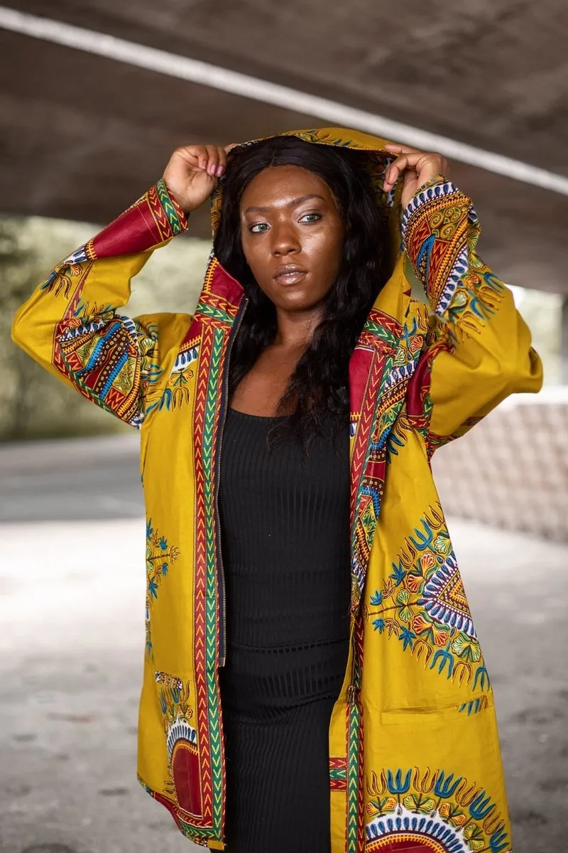 Oversized African Hoodie In Iconic Dashiki