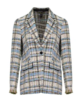 Oversized Tweed Plaid Blazer