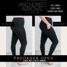 PREORDER Black Fleece Lined Leggings With OR Without Pockets