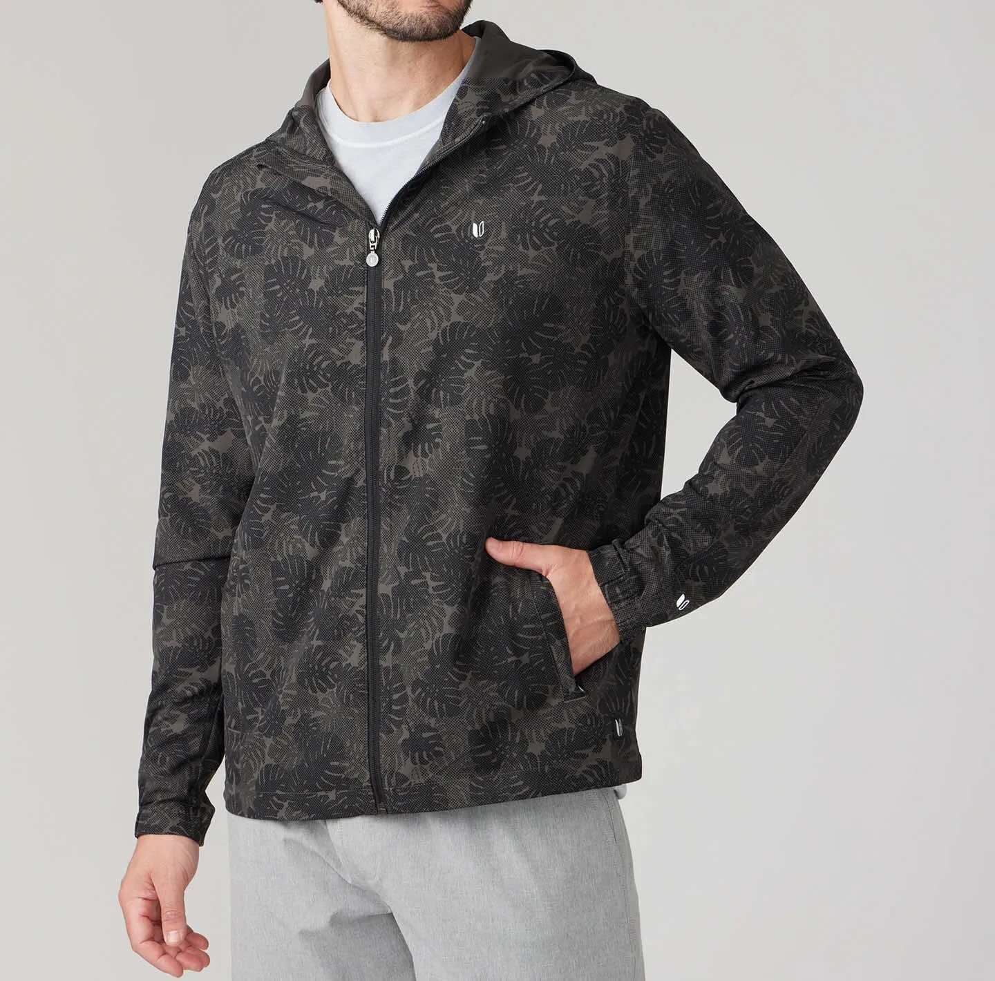 Printed Stormer Hooded Full-Zip Windbreaker