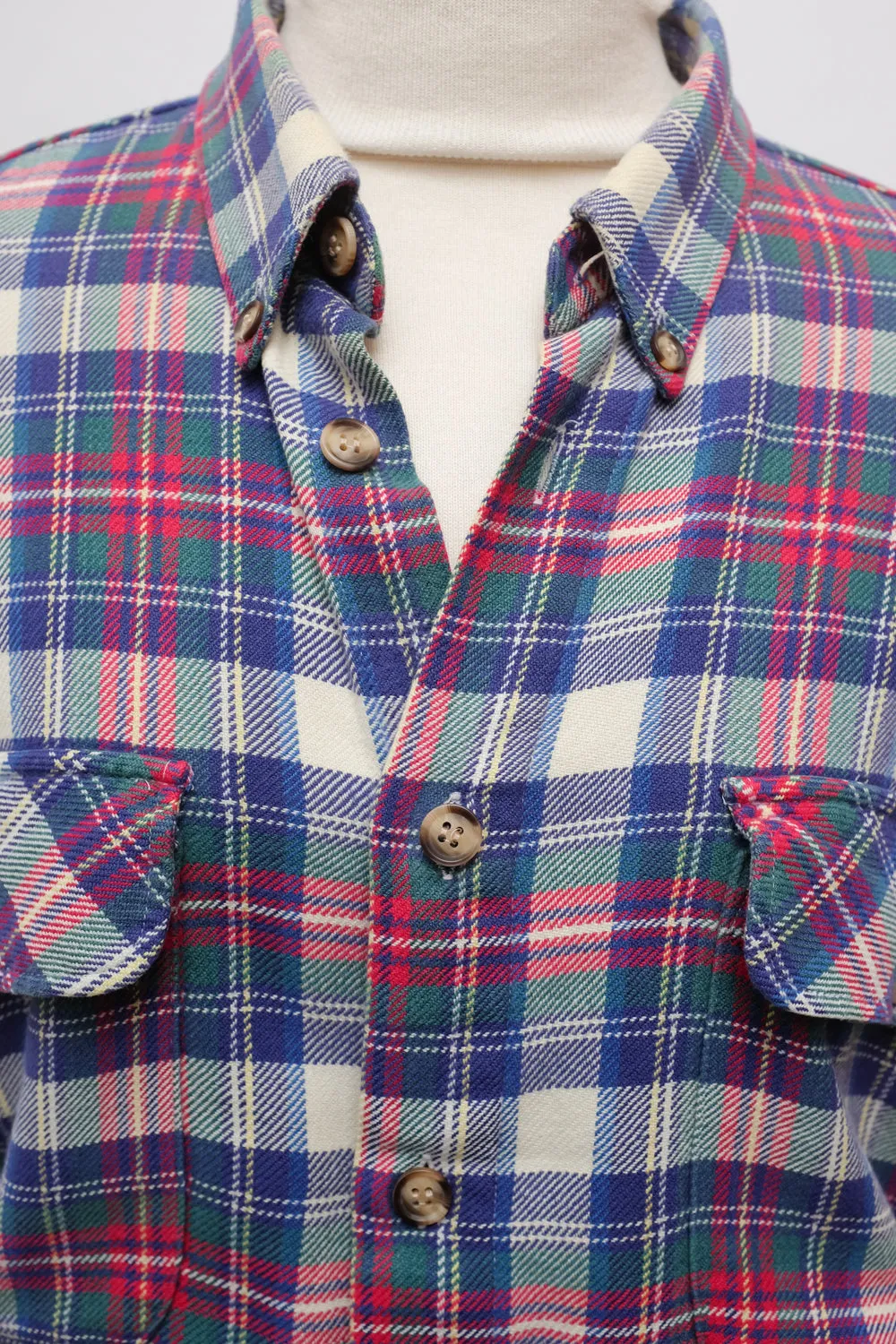 PURE COTTON TARTAN VINTAGE OVERSIZE SHIRT