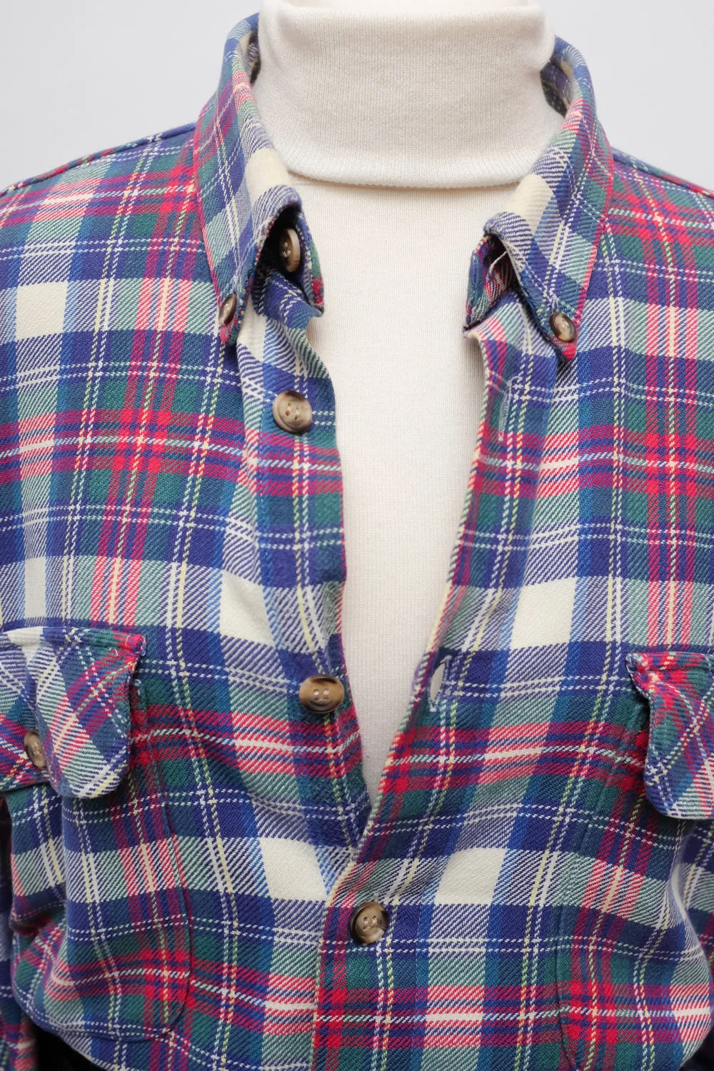 PURE COTTON TARTAN VINTAGE OVERSIZE SHIRT