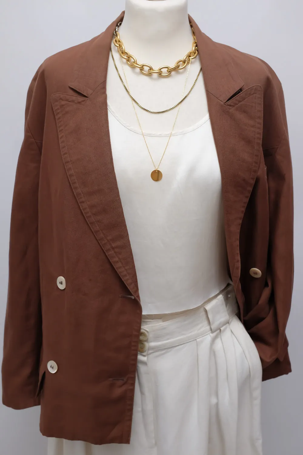 PURE LINEN SUMMER CHOCOLATE BLAZER