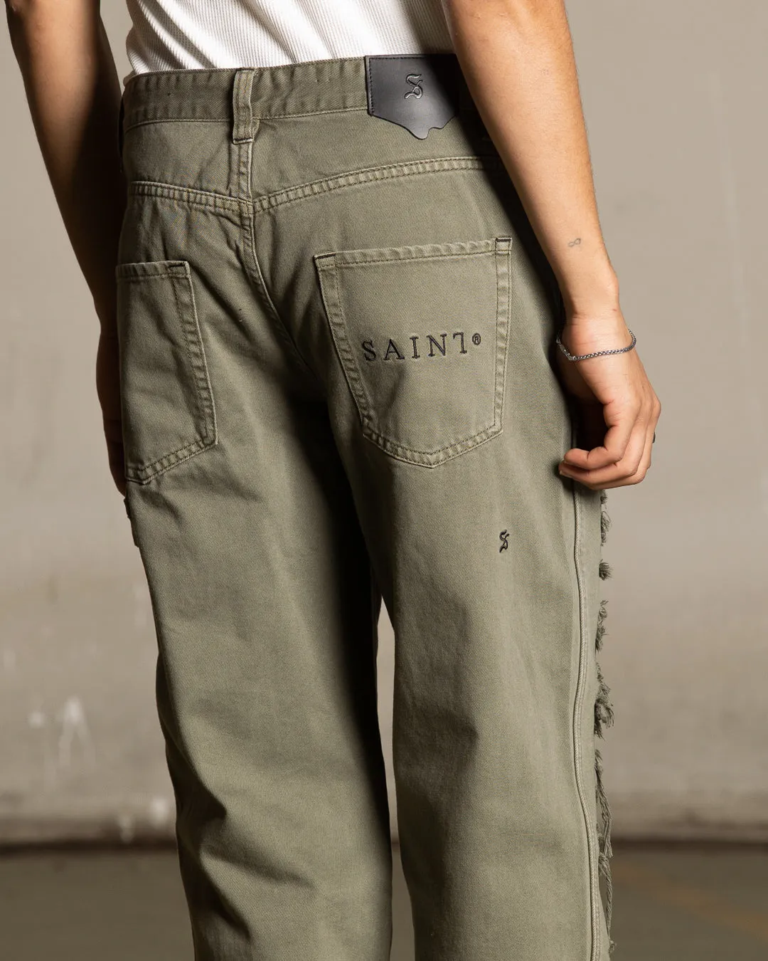 Saint Morta Titus Carpenter Jeans Kahki Green