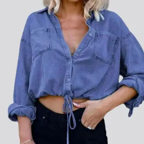 Shirt-like jean jacket
 for women