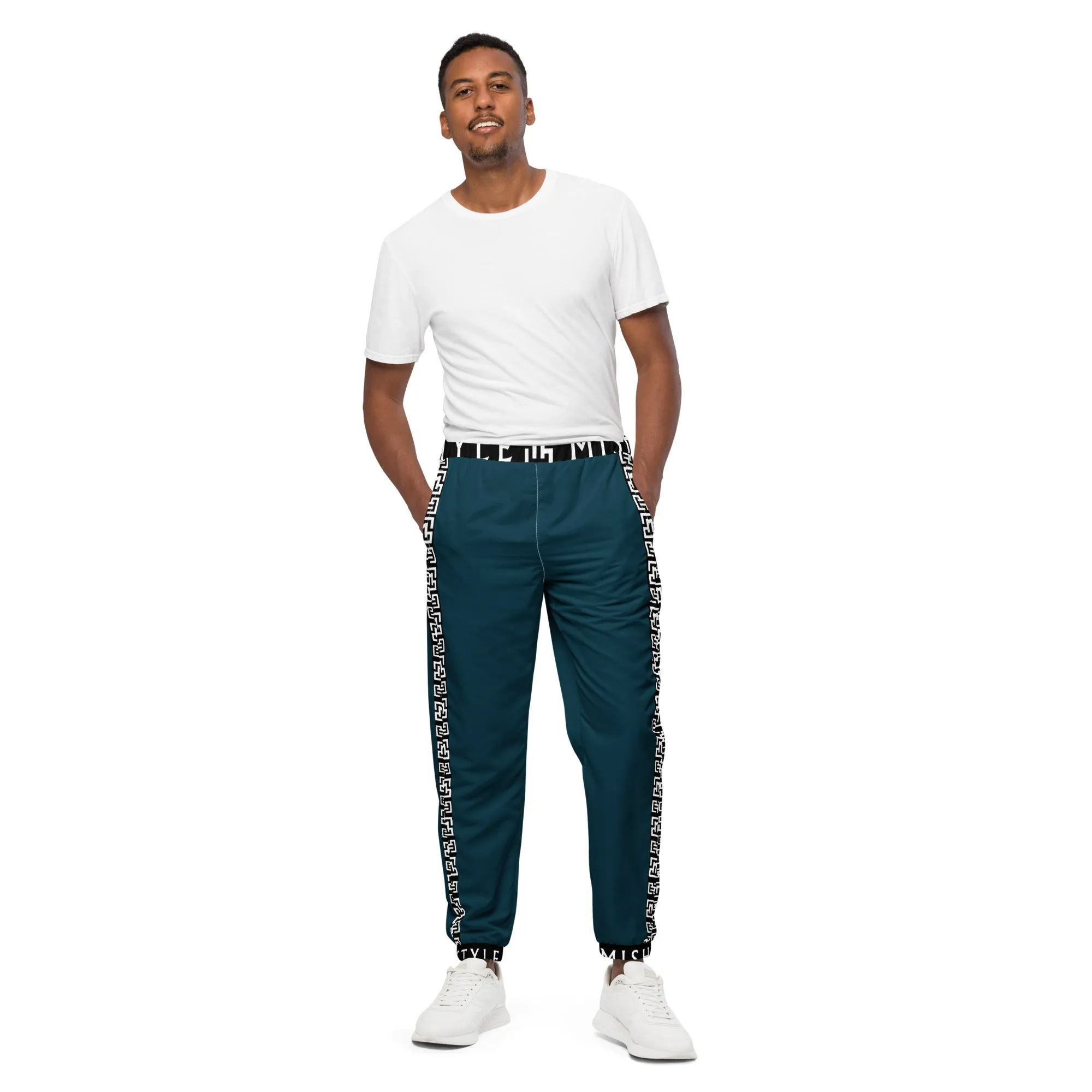 Side Solid Unisex  Blue Whale track pants