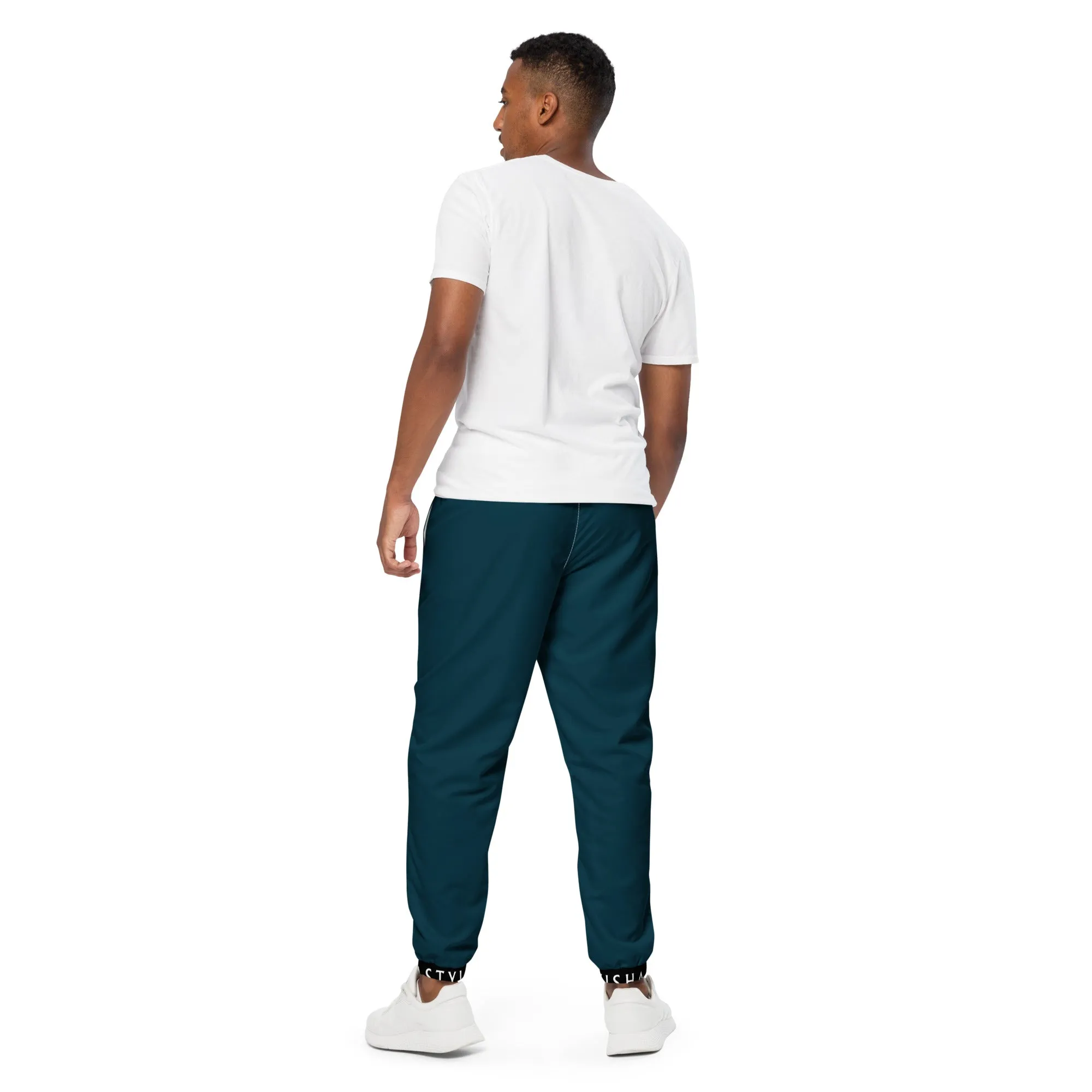 Side Solid Unisex  Blue Whale track pants