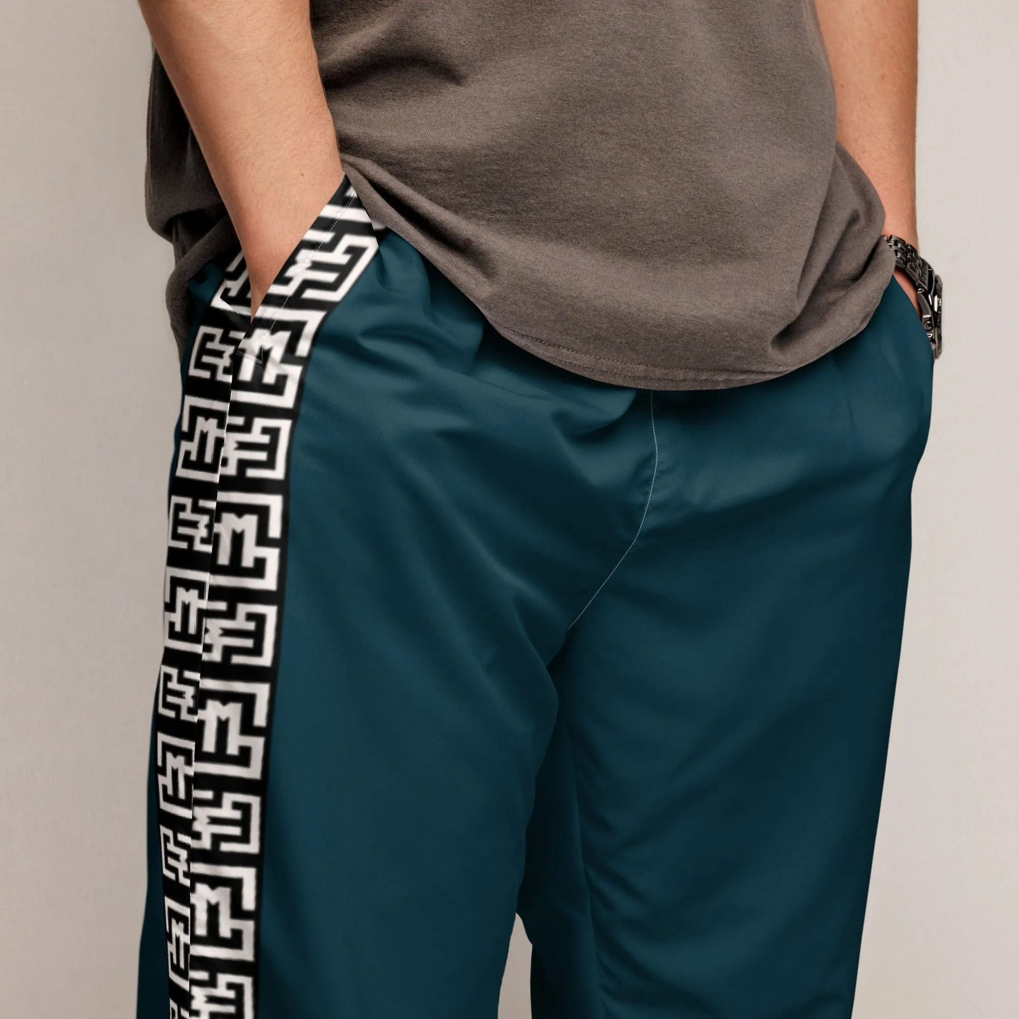 Side Solid Unisex  Blue Whale track pants