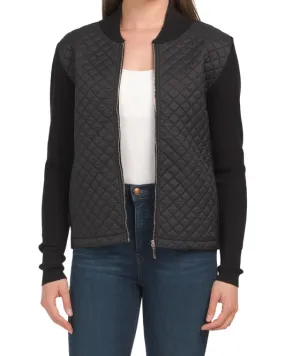 SIONI Quilted Bomber Jacket