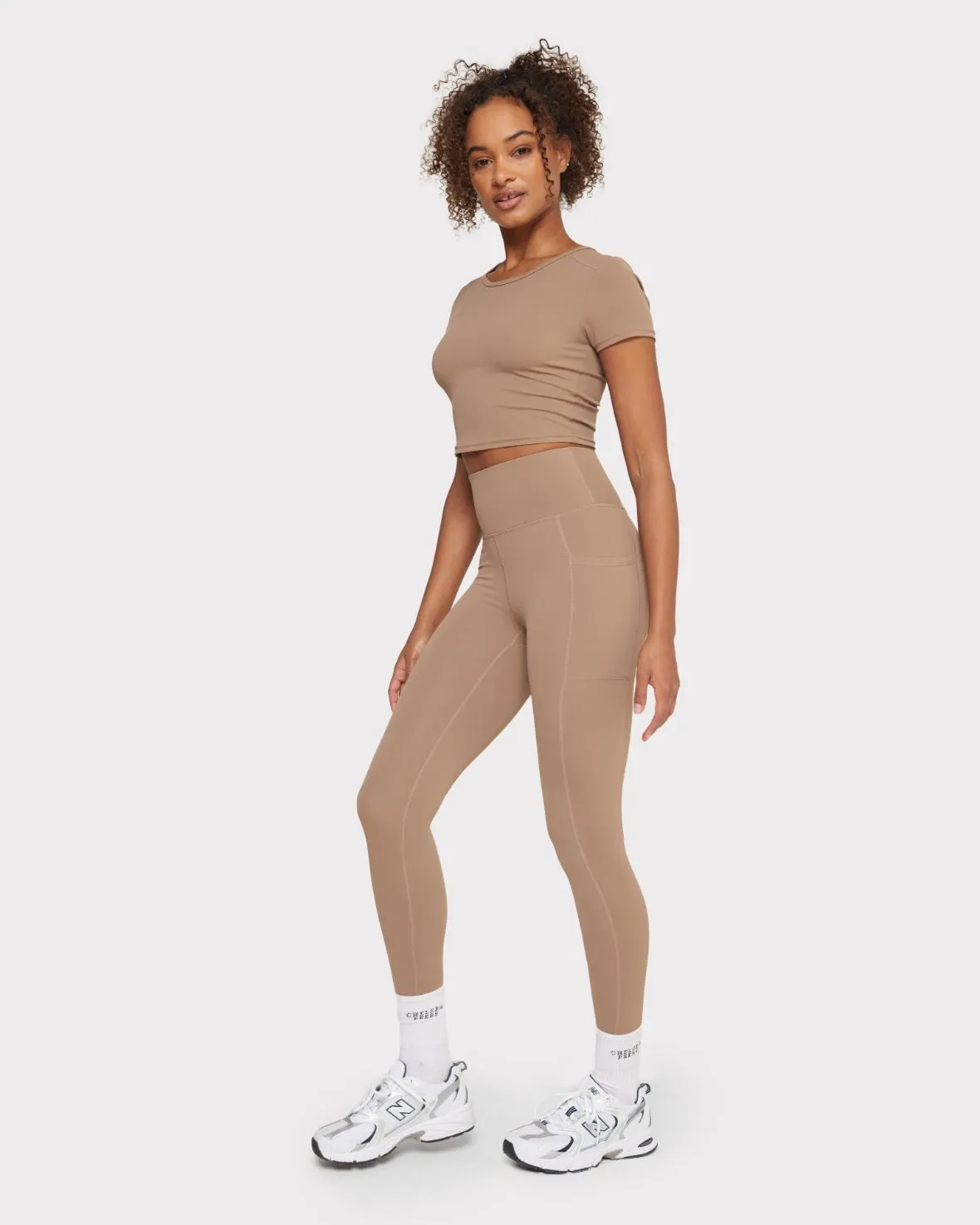 Soft   Stretch High-Rise Leggings - Mocha