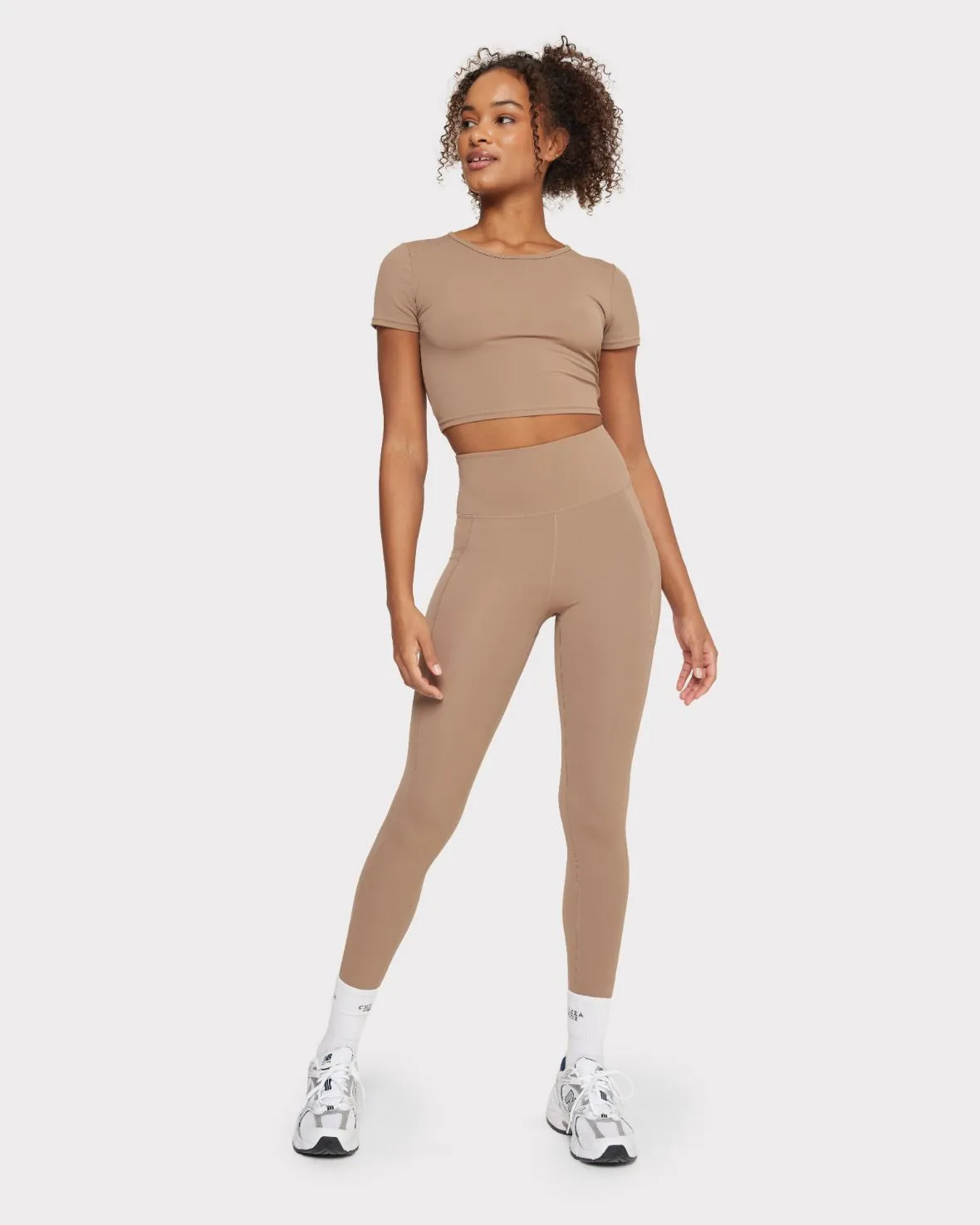 Soft   Stretch High-Rise Leggings - Mocha