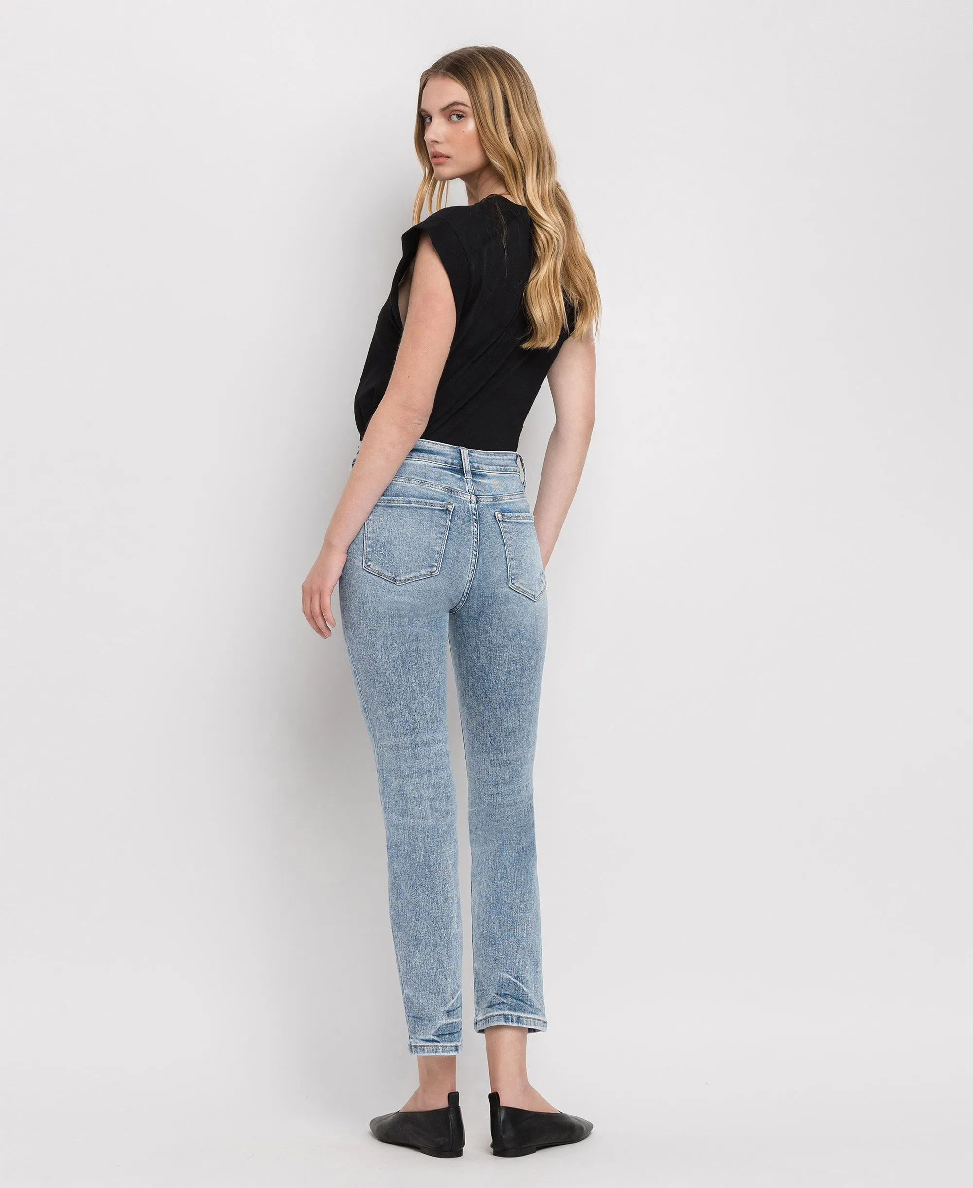 Strikingly - High Rise Slim Straight Jeans