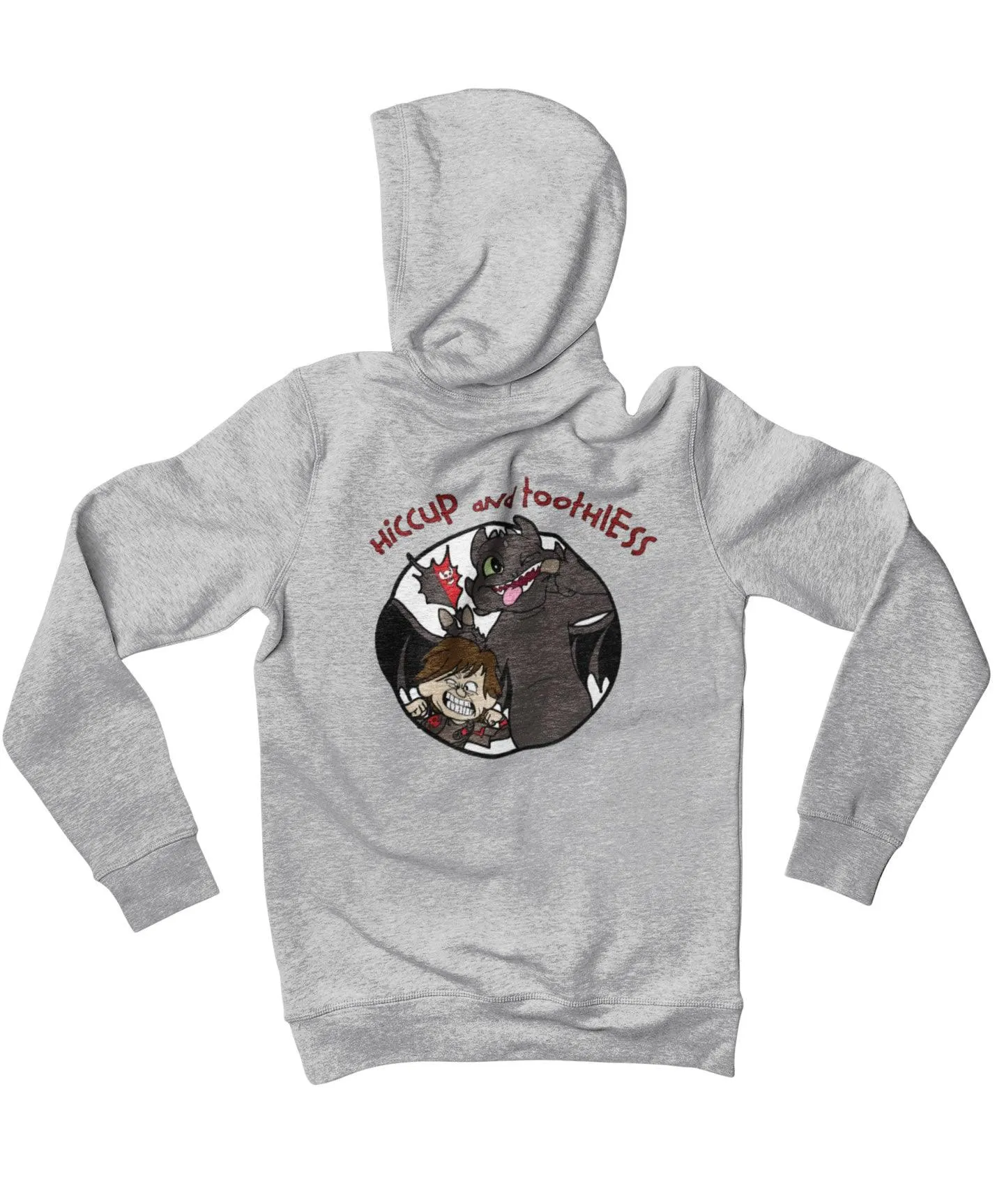 Top Notchy Hiccup and Toothless Back Printed Hoodie