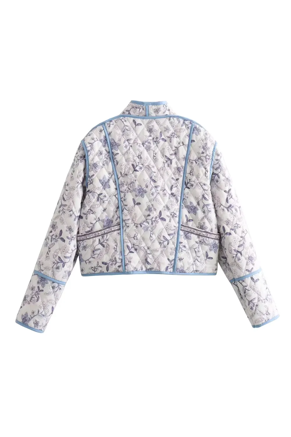 'Valerie' Floral Open-Front Quilted Reversible Jacket