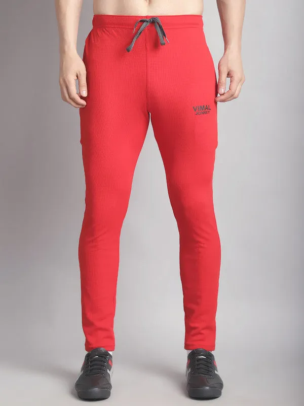 Vimal Jonney Solid Red Regular Fit Polyster Lycra Trackpant For Men