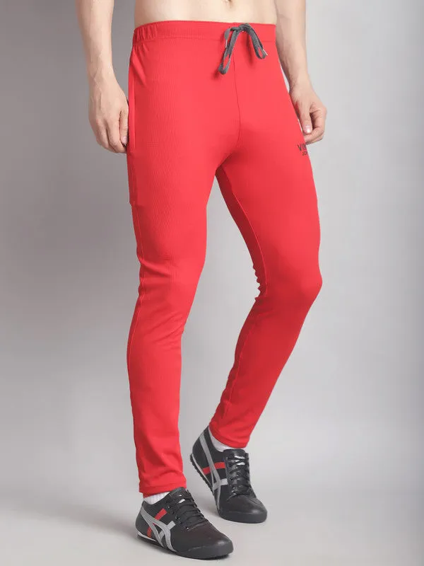 Vimal Jonney Solid Red Regular Fit Polyster Lycra Trackpant For Men