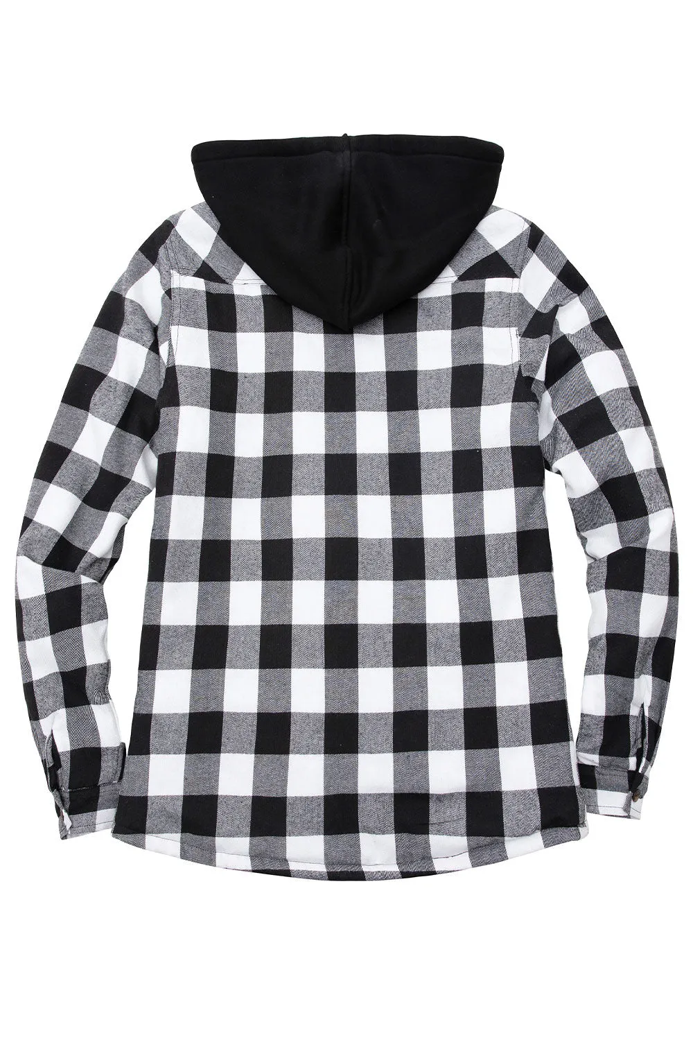 Women's Matching Family Black White Quilted Flannel Hoodie